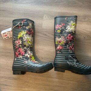 Joules Wellies Size 7 V_WellyPrint NWT Tall Rain boots